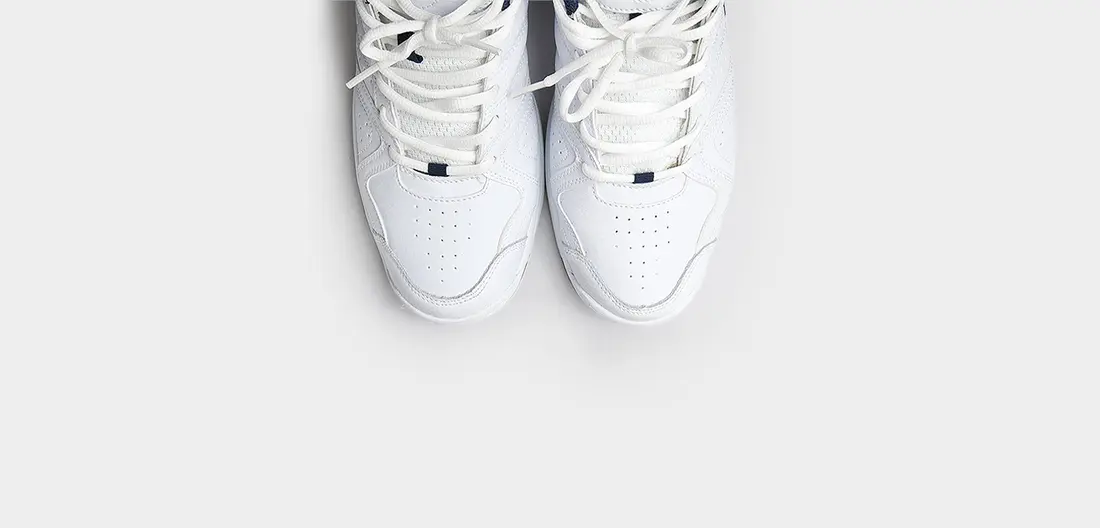 The same pair after a KENZ KLEAN clean, back to white